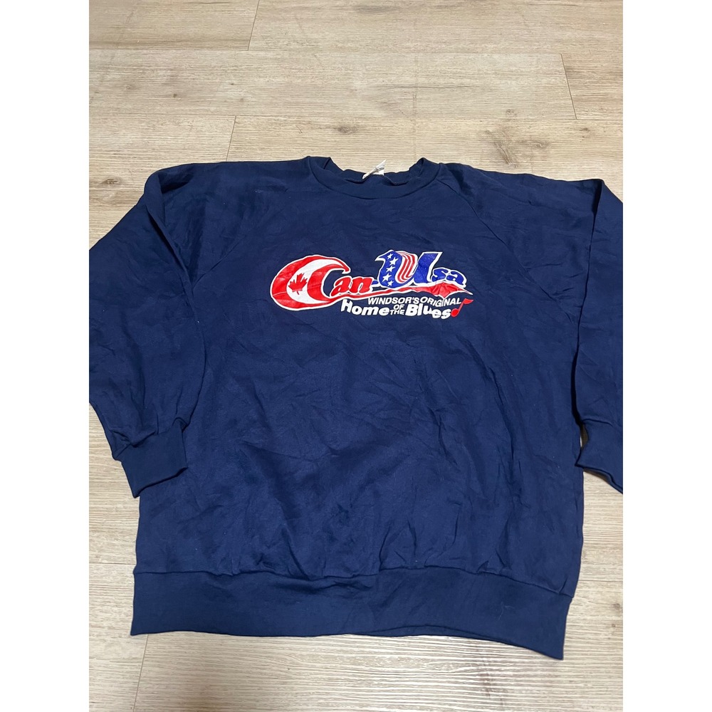 Vintage Can-Usa Windsor Home of the Blues Sweatshirt XL Canadian Blues Musoc